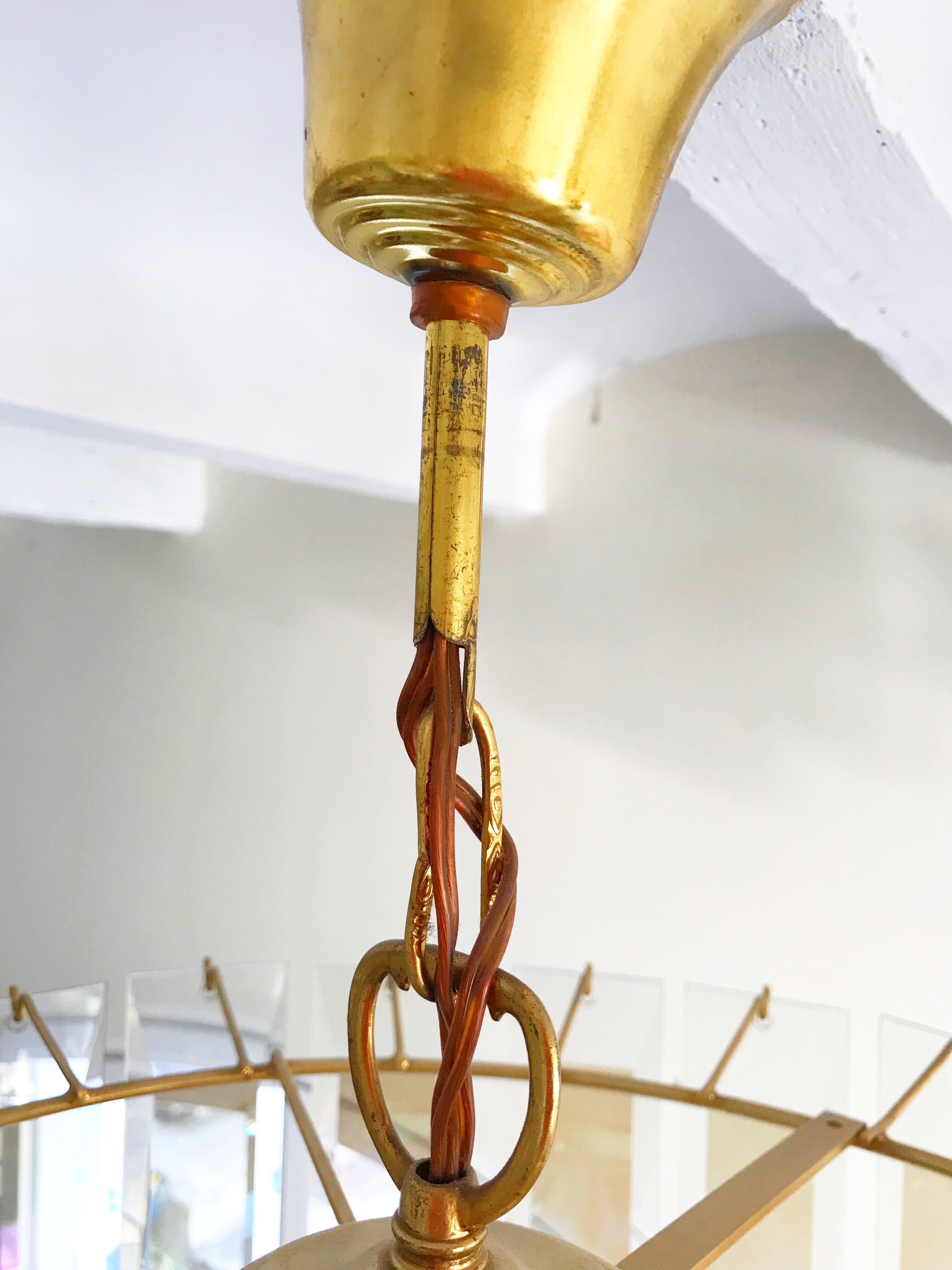 Chandelier frame Fontana Arte Murano 1970 Crystal