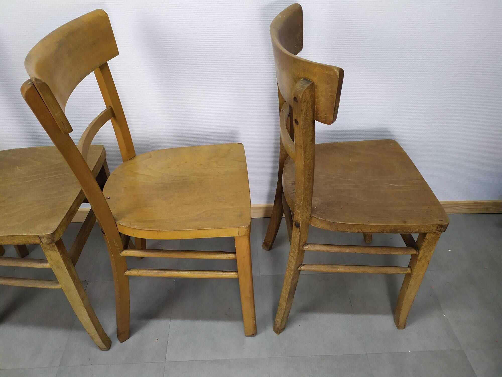 Lot of 4 Luterma Wood Bistrot Chair - year 50 - 60