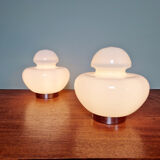 Space Age table lamp in white opaline, 1970s