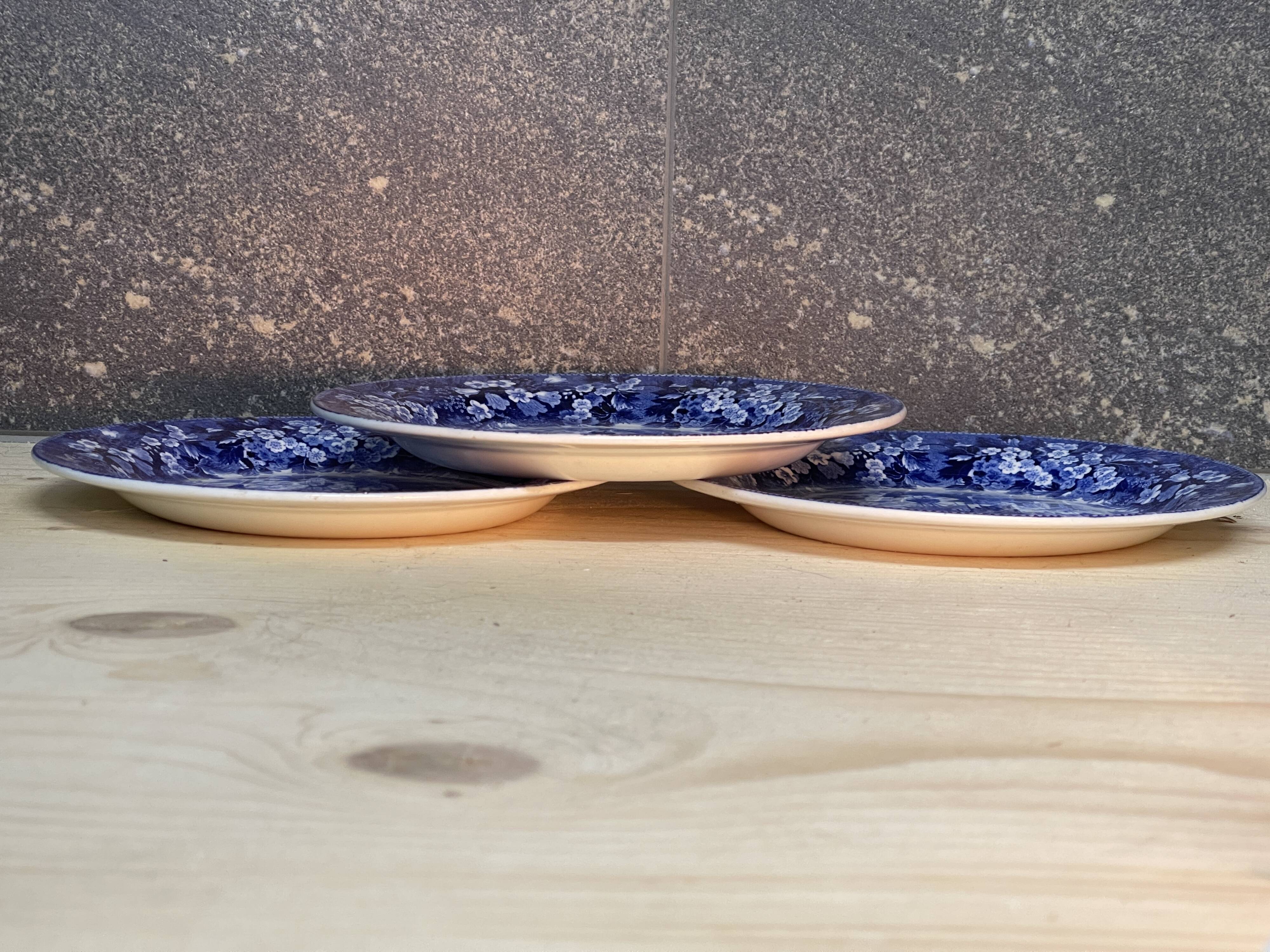 Set of 3 small Wedgwood porcelain plates