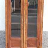 Teak glass cabinet two doors and a drawer