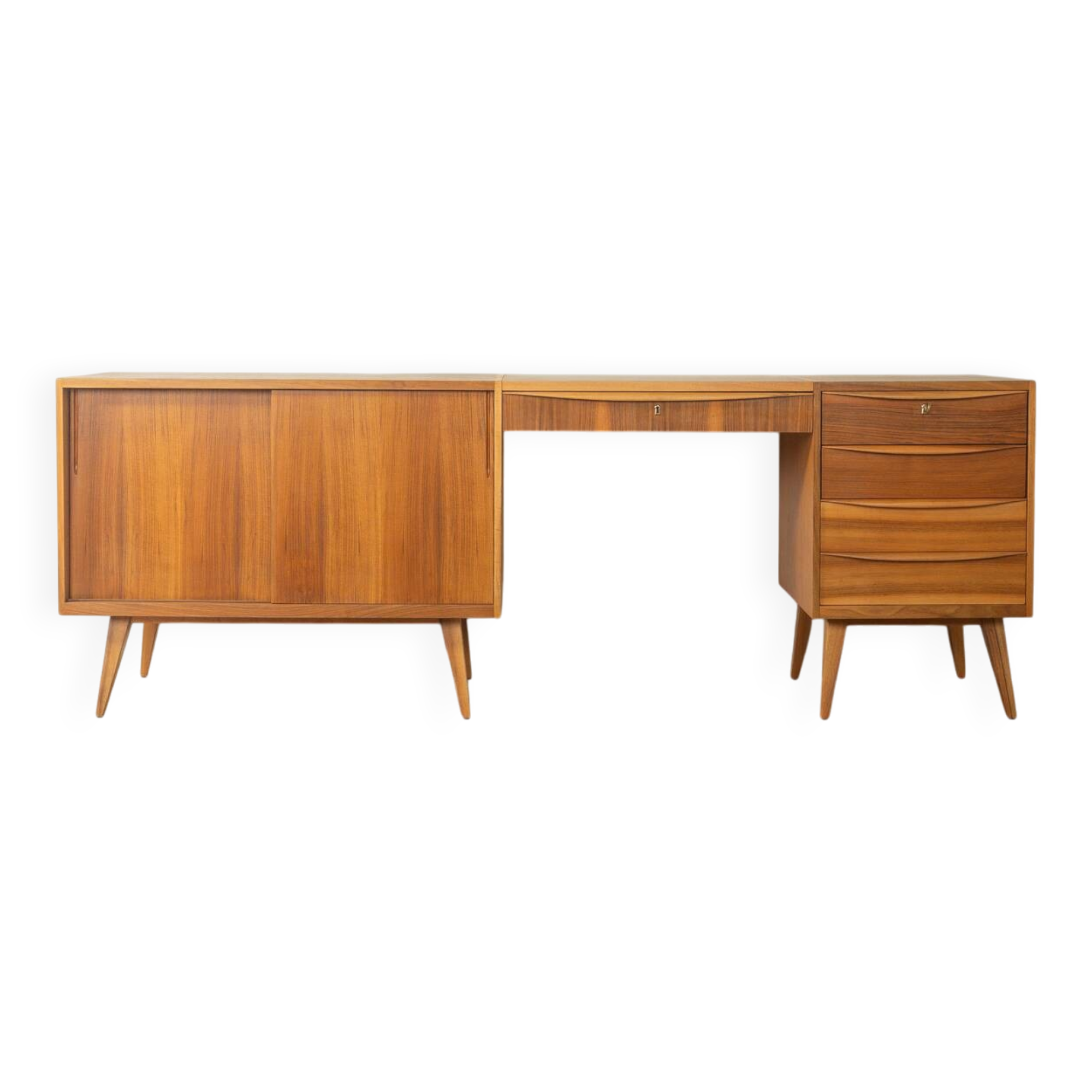 Unique partly solid sideboard in Scandinavian style from the 1950s