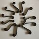 Set of 11 knife holders in beaten iron Provence 1950