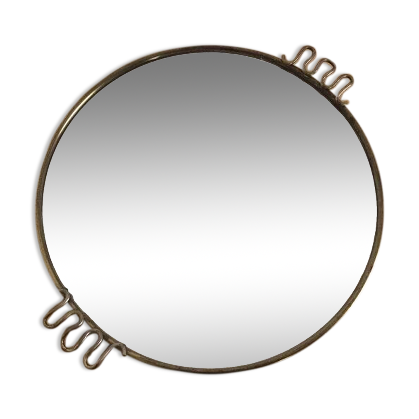 Mirror tray with brass rim 33cm