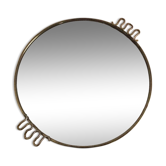 Plateau miroir cerclage laiton 33cm