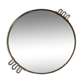 Mirror tray with brass rim 33cm