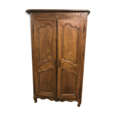 Armoire penderie style Louis XV bois noyer