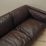Canapé en cuir marron, design danois, années 1960, production : Danemark