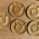 5 asparagus plates in earthenware Manufacture de Gien