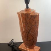 Art Deco Style Ceramic Lamp Base Faux Coral Marble 45 cm socket height