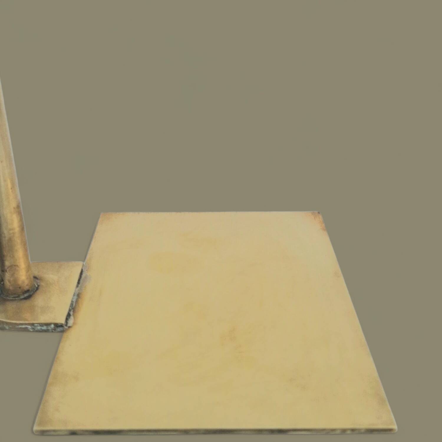 Antique brass and opaline glass lamp – Modernist piece, 1940s