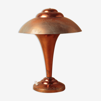 Desk lamp mushroom copper metal art deco 1930 1940