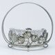 Postmodernist sugar bowl, silver-plated brass, glass, Poland, 1970s