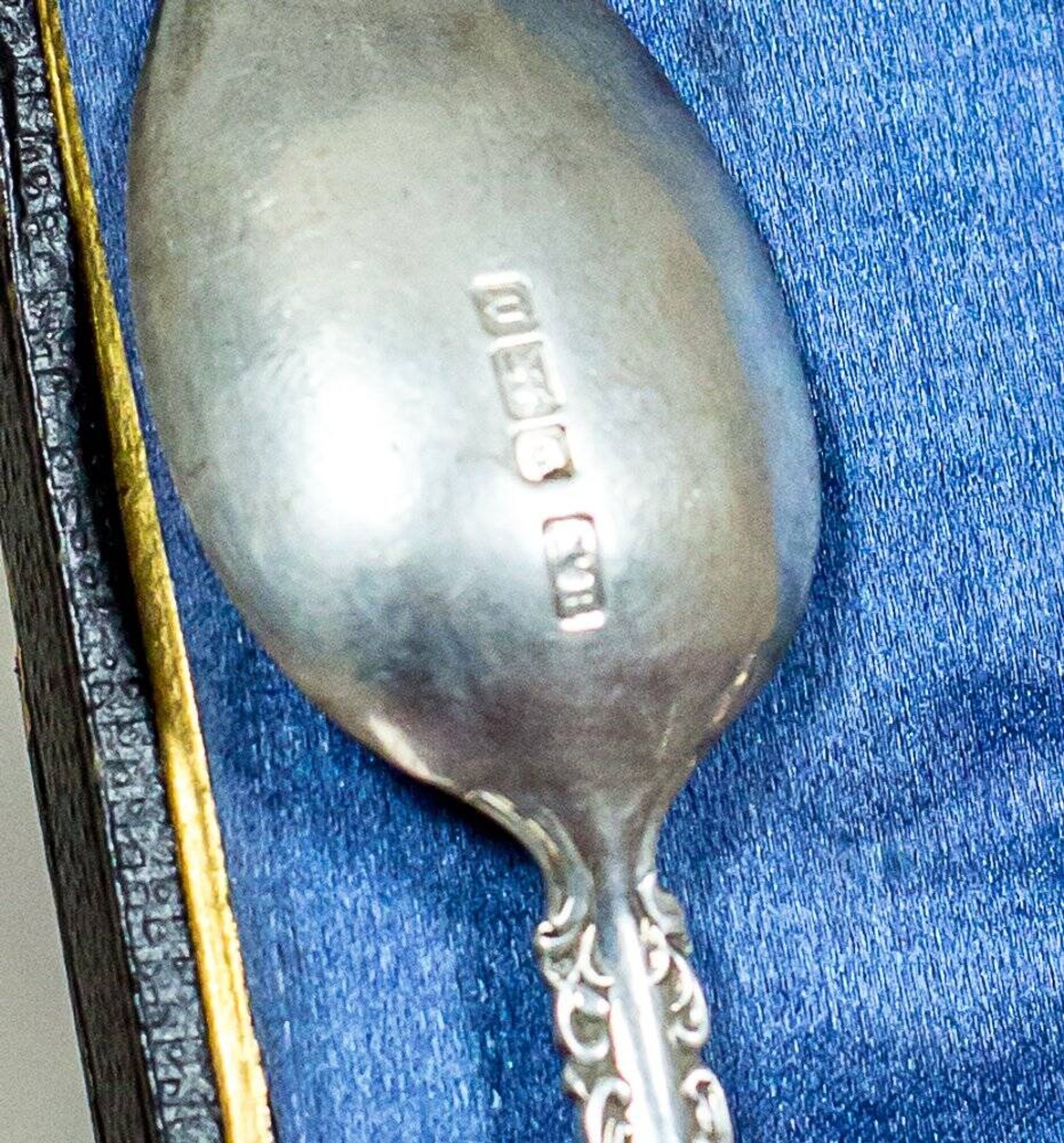 Antique English Silver Teaspoons, 1906, Set of 13