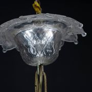 1940s Vintage Murano Clear Glass Chandelier, Classic Italian Art Glass
