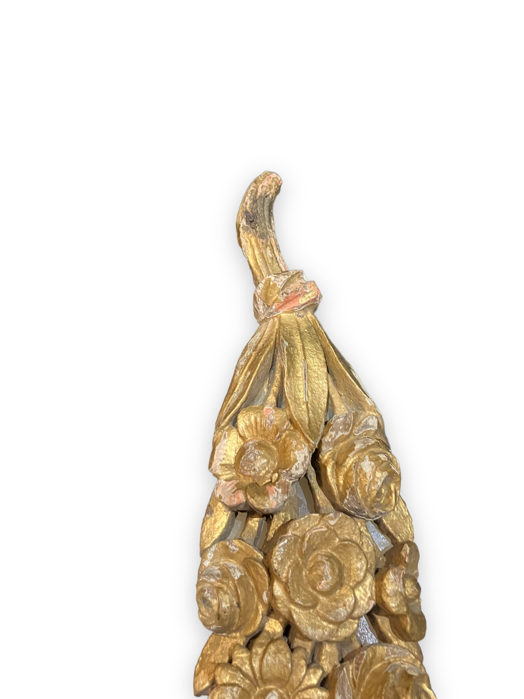 Pair of gilded wood decorated with floral garlands