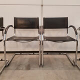 Set of 4 black armchairs