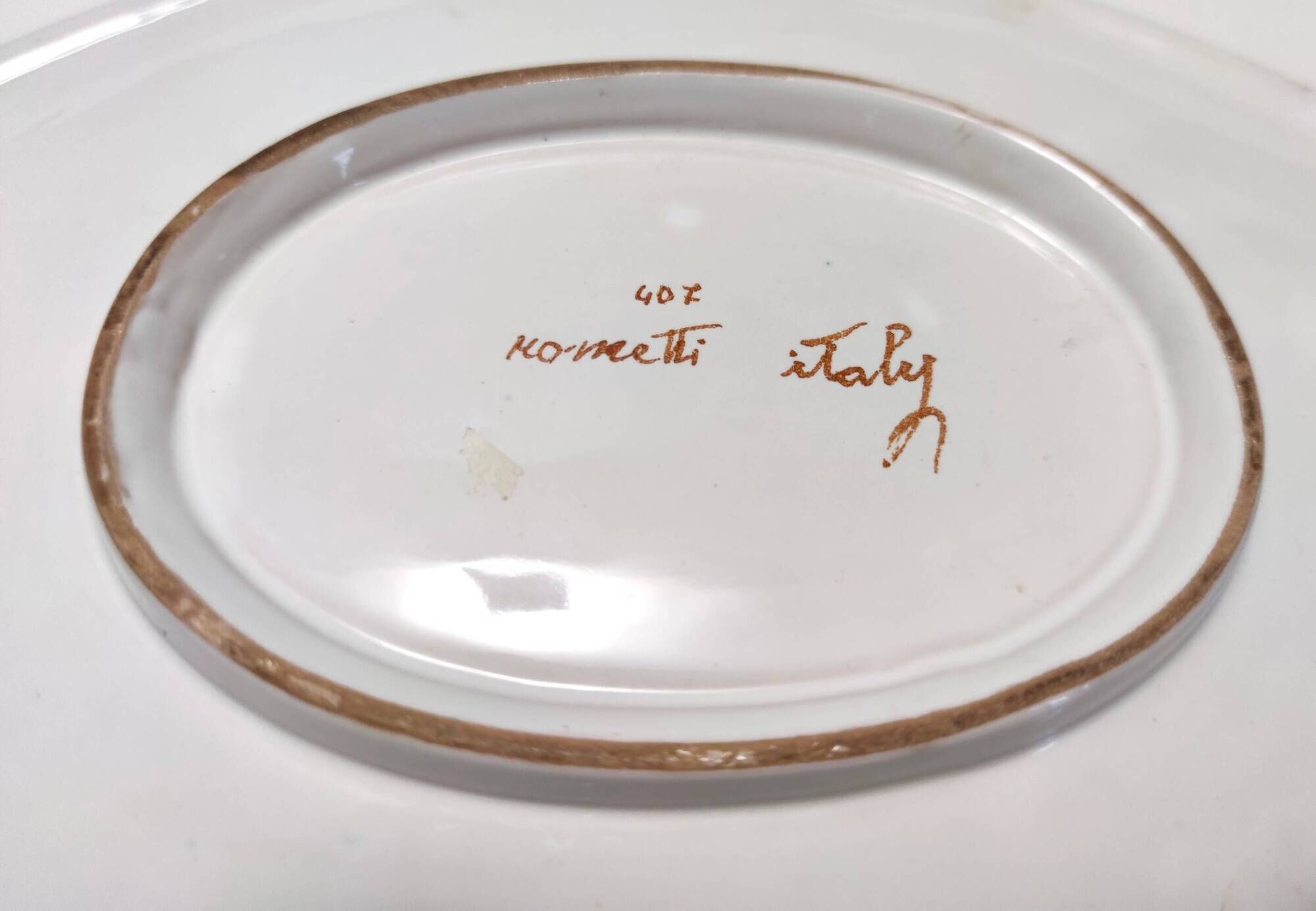 Vintage Large Ceramic Pink Fish Vide-Poche / Decorative Plate by Rometti, Italy