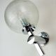 Pair of vintage wall lights structured glass and chrome 1970/80