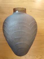 Art Deco /1910/40 moulded pressed smoked vase (30 cm)