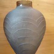Art Deco /1910/40 moulded pressed smoked vase (30 cm)