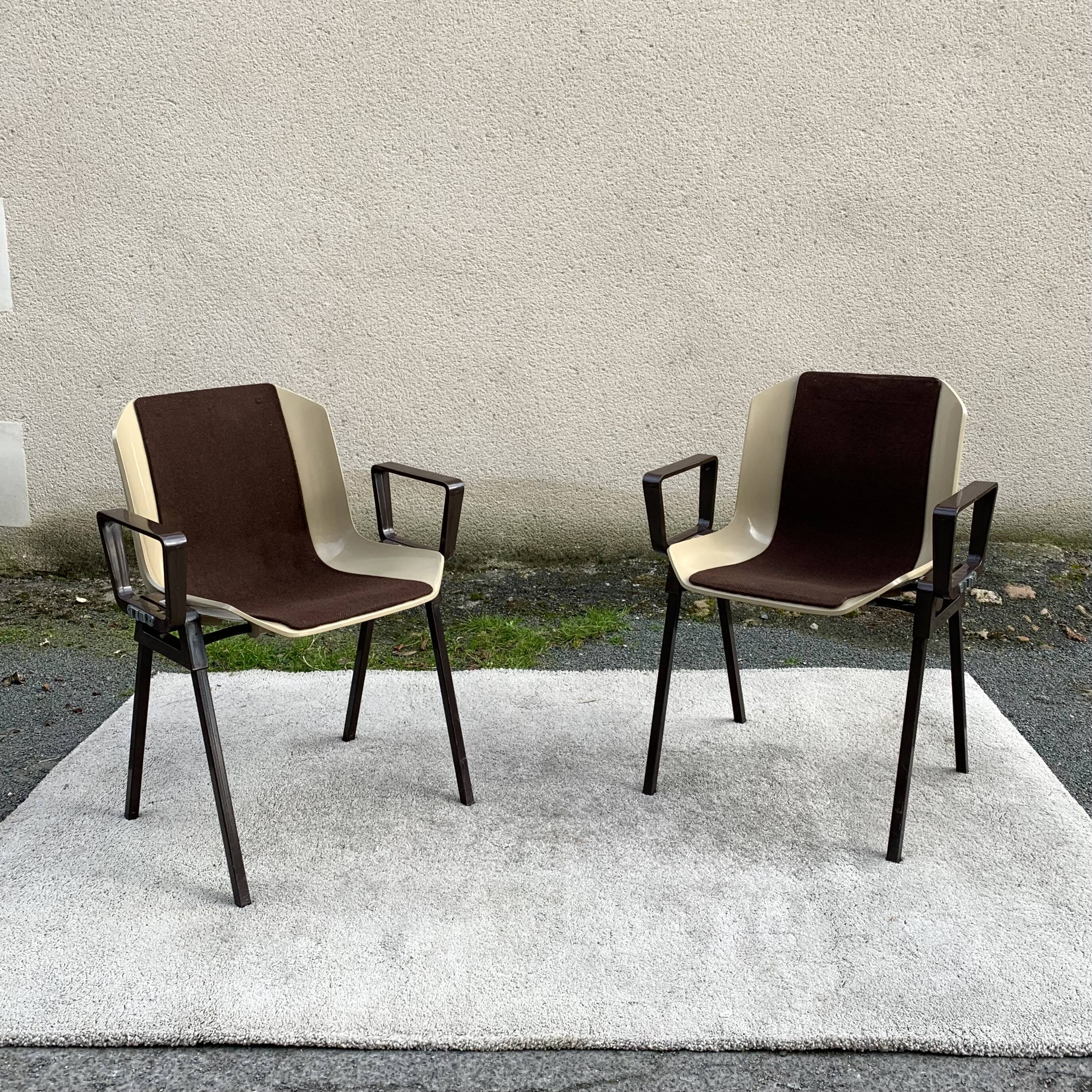 Set of 6 Albert Jacob / Grofillex bridge armchairs 1970