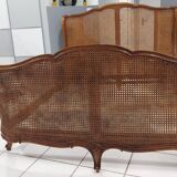 Louis XV style double cane basket bed, mid-20th century