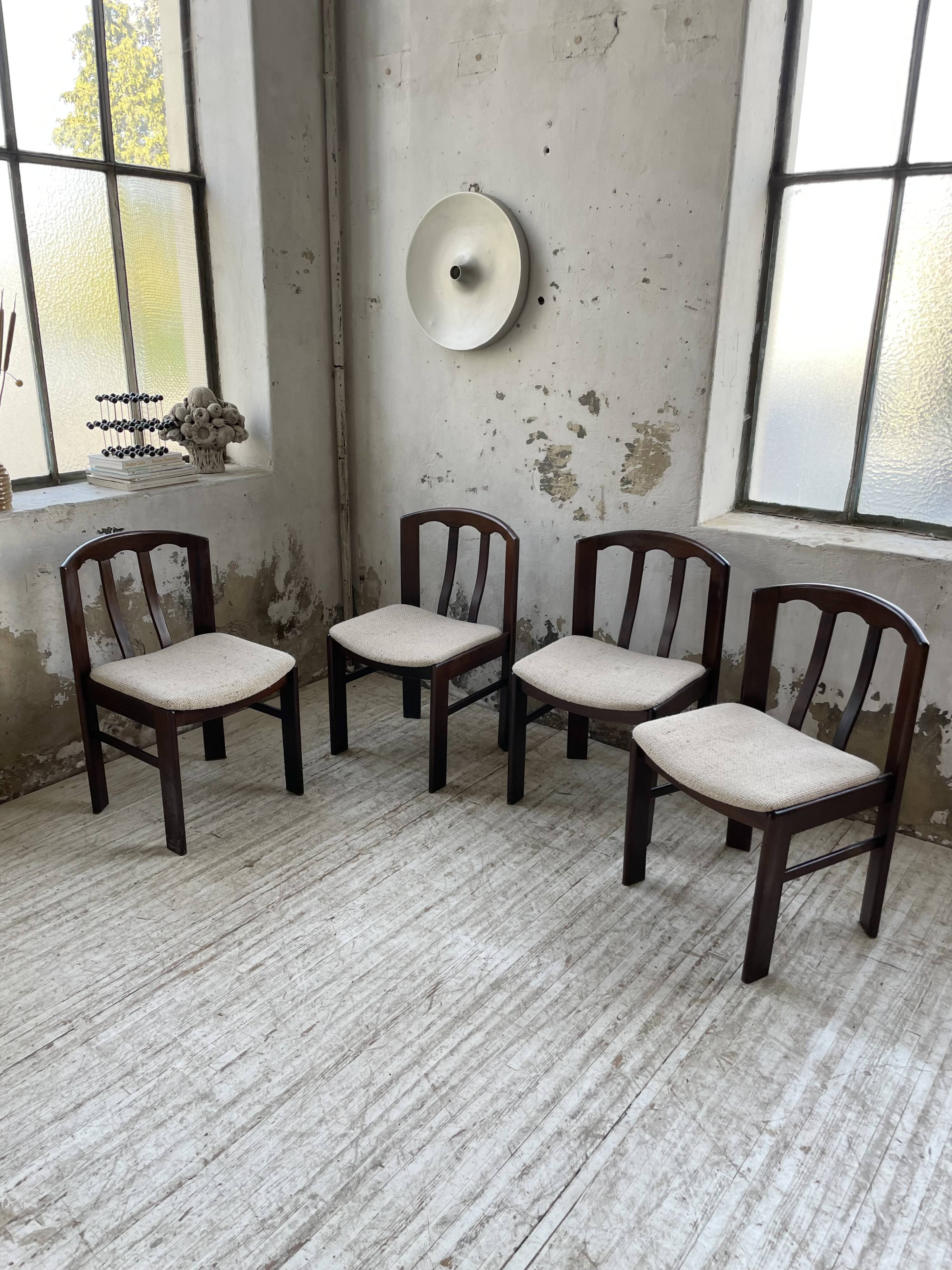 4 Scandinavian mahogany chairs