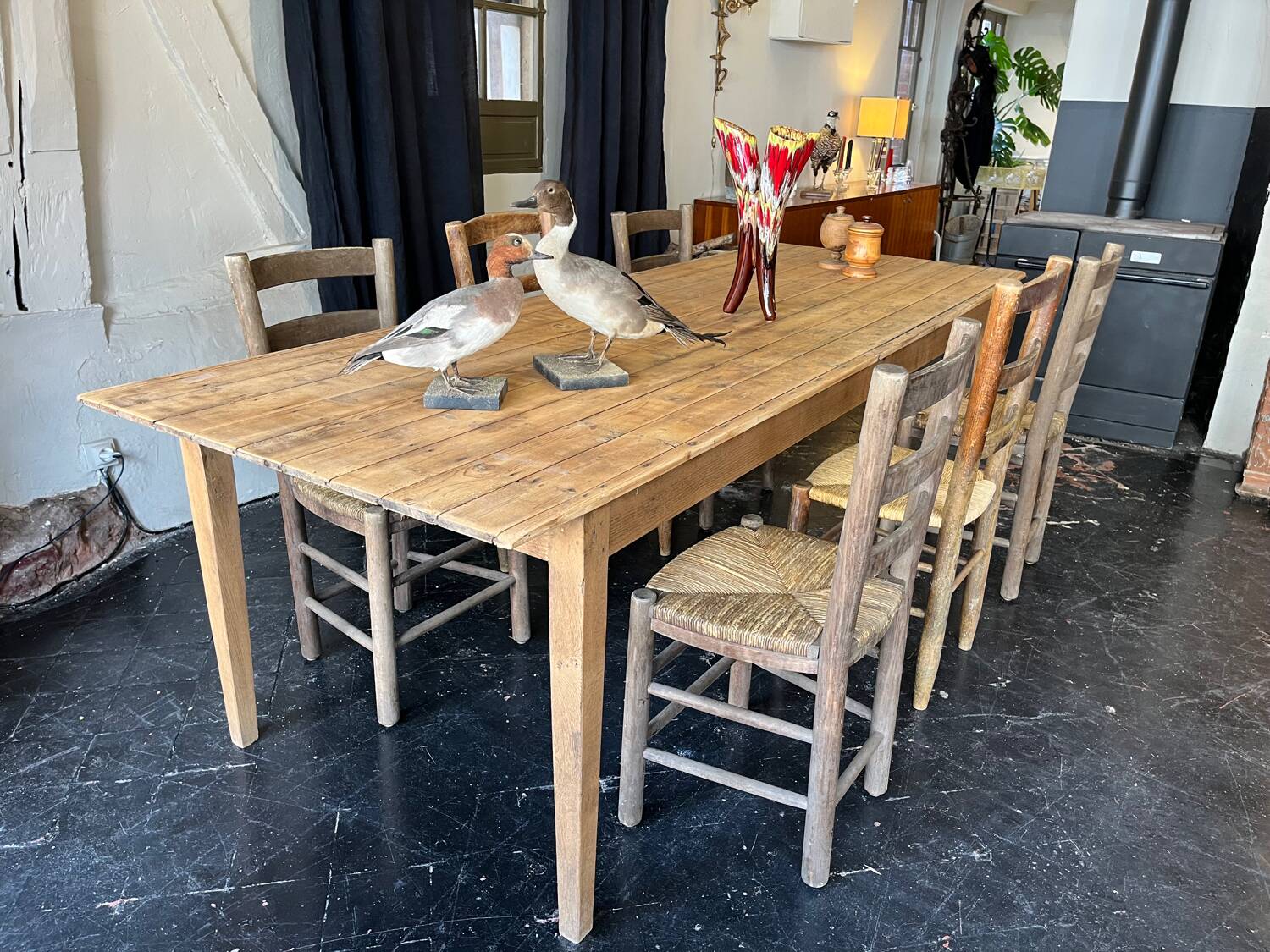 Lot of 6 straw chairs from the end of the 19th century