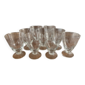 Suite de 9 verres vintage français gravés - années 50/60 – art de la t