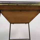 Brass and glass rolling trolley