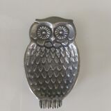 Owl empty pewter pocket signed Erve