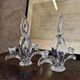 Pair of crystal candlesticks Vannes le Chatel Lorraine