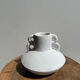 Artisanal terracotta vase painted white with double handles H:16 D:20