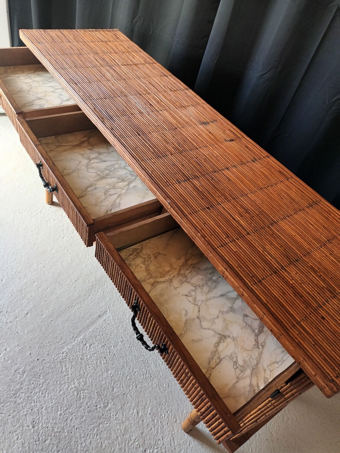 Vintage rattan sideboard