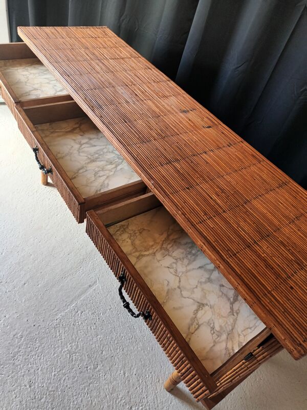 Enfilade vintage en rotin