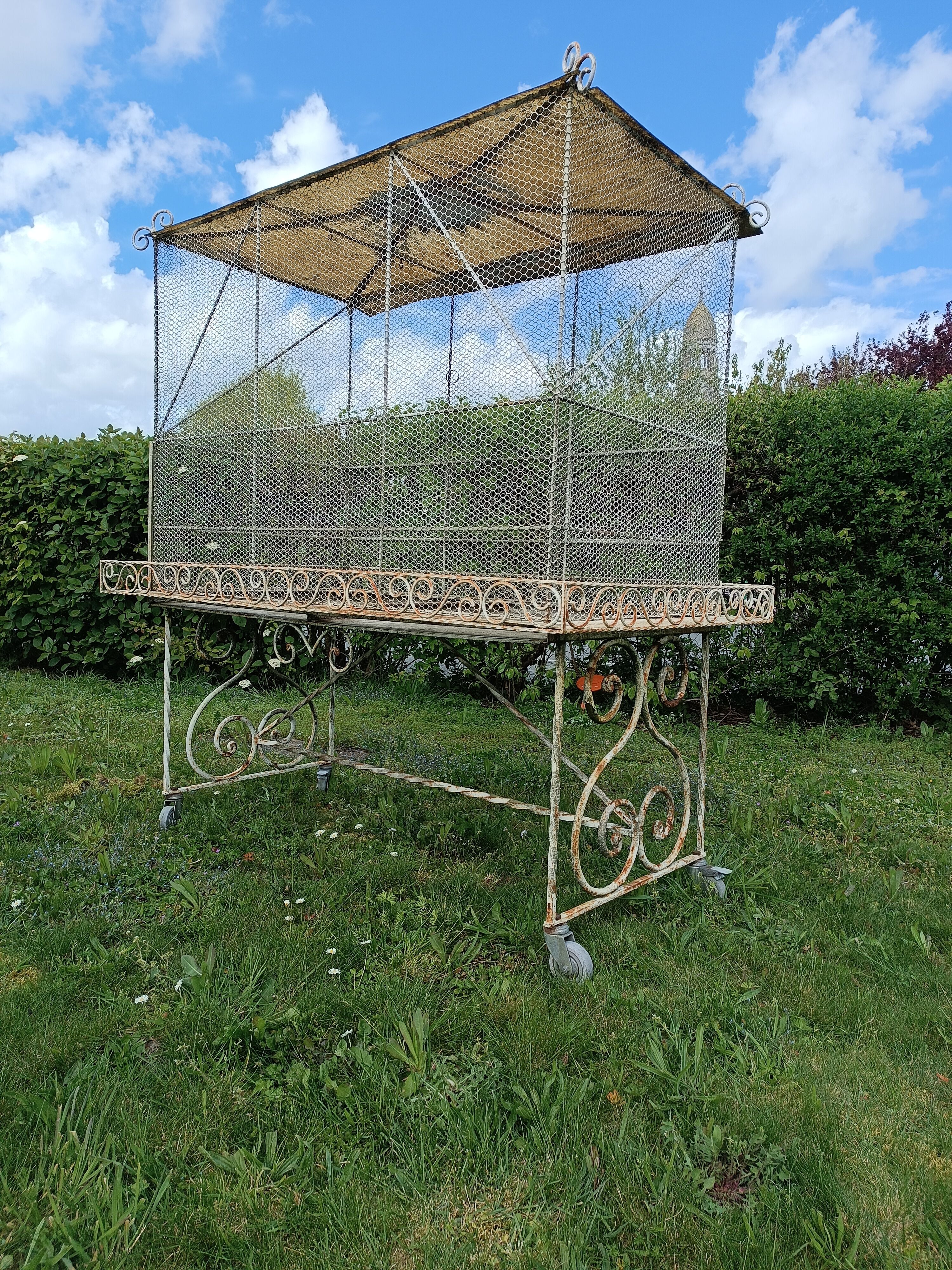 Volière cage à oiseaux fer forgé 20 ème