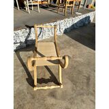 Natural Bedside Chair in Unpainted Wood