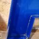Letter A sign in vintage blue plexiglass