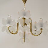 Mid-century Glass Chandelier,1970's.