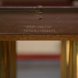 Designer table in elm burl veneer by Ramaioli Pesaro 1970s