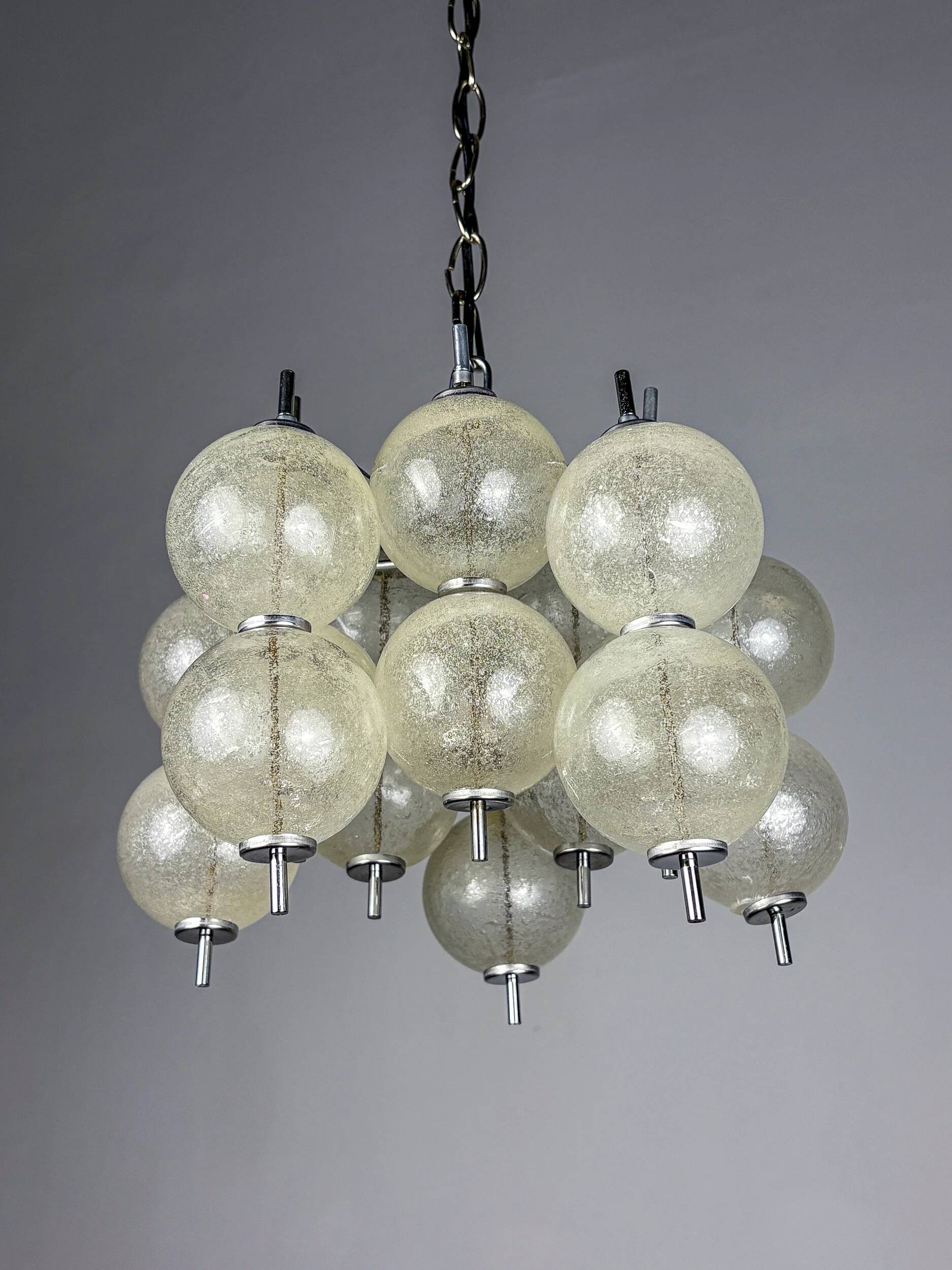 "Sterrenbeeld" Murano bubbled glass chandelier by Raak, Netherlands, 1960s