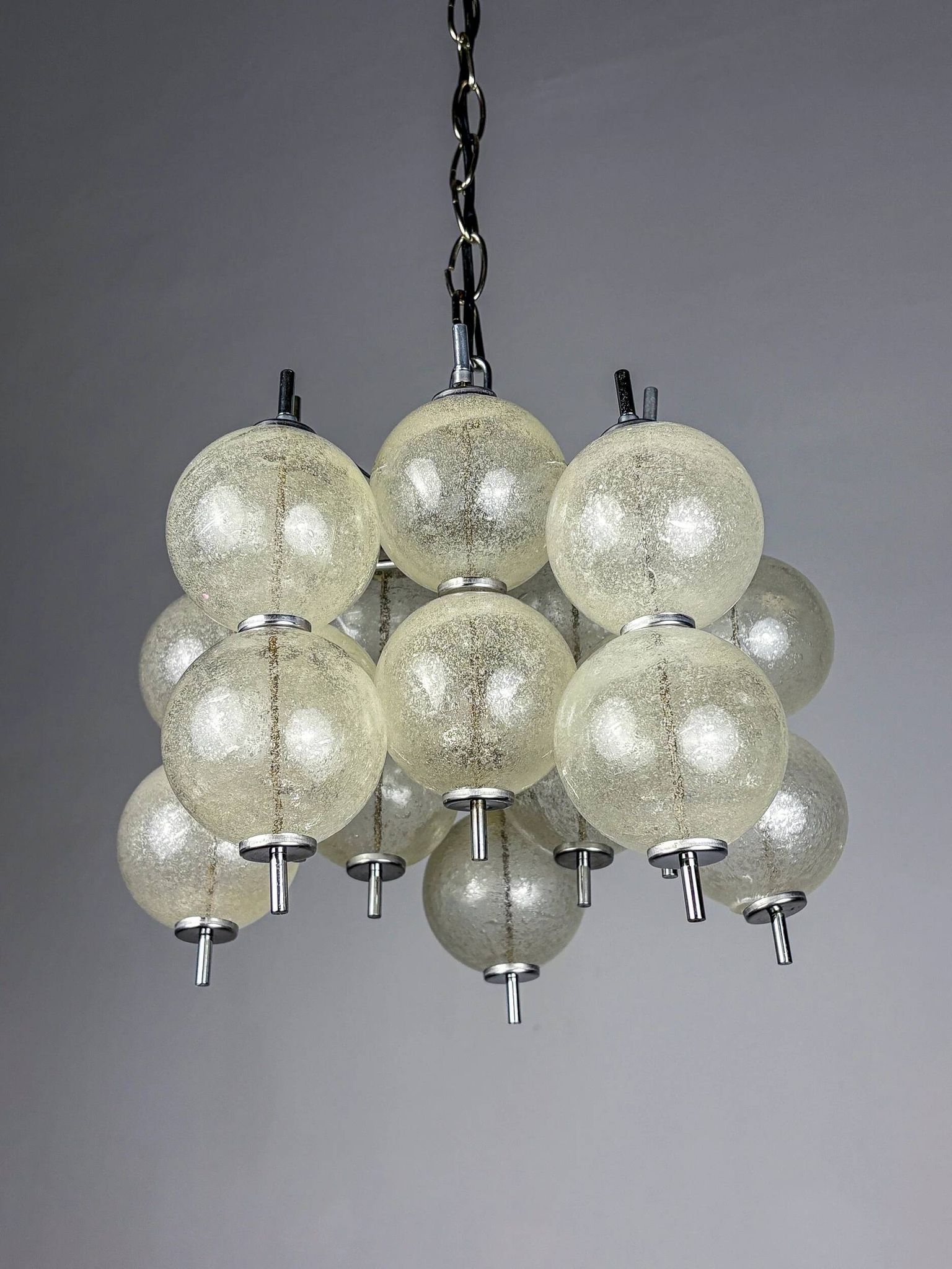 "Sterrenbeeld" Murano bubbled glass chandelier by Raak, Netherlands, 1960s