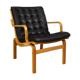 Finn Ostergaard mid century retro condo chair black leather armchair