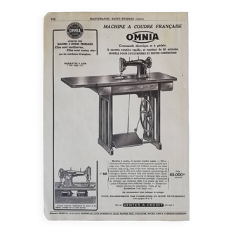 Poster sewing machine Omnia 1953 model electric control