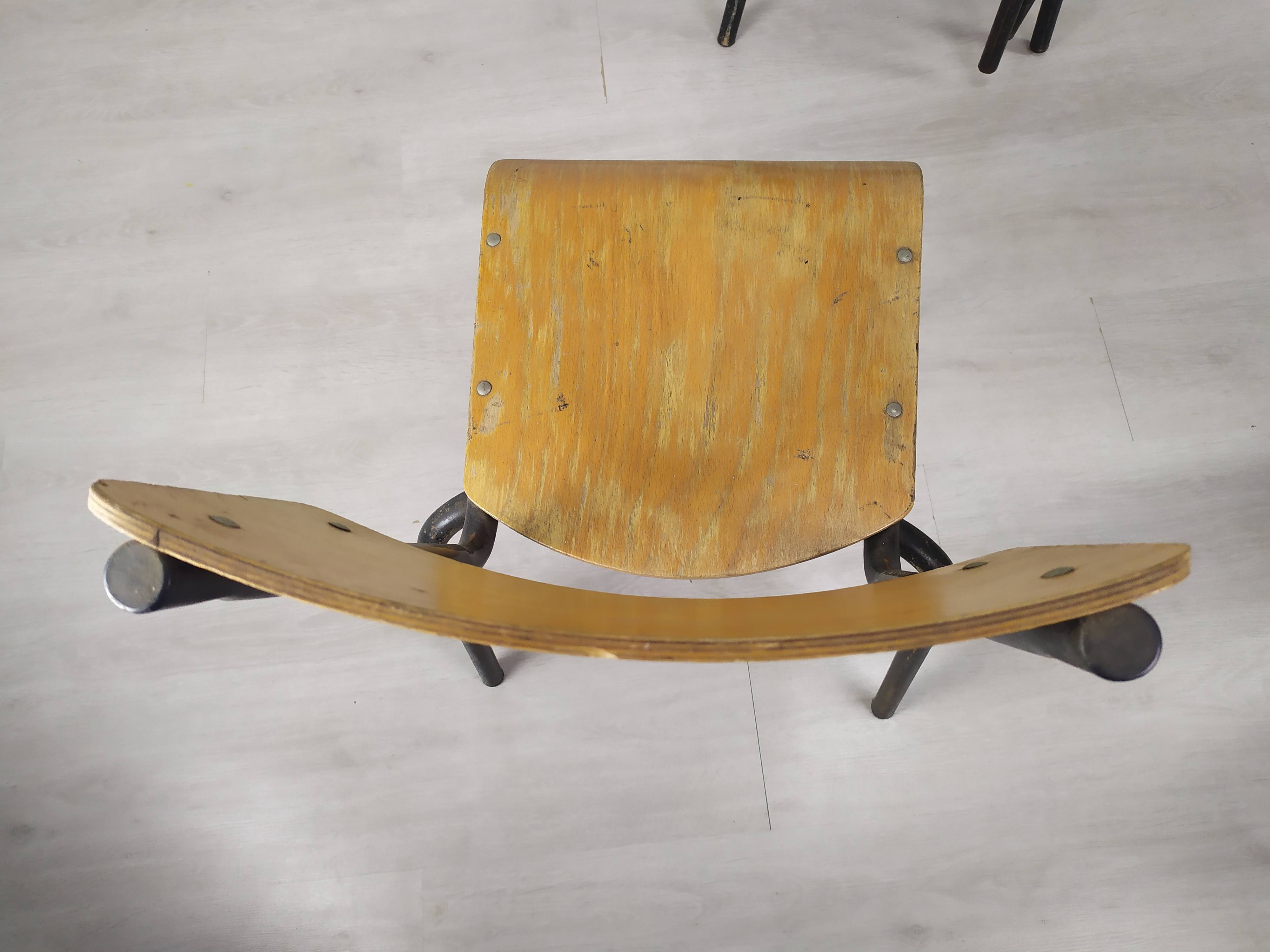 4 school chairs 1950
