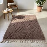 Handmade natural wool rug size 150 x 250 cm