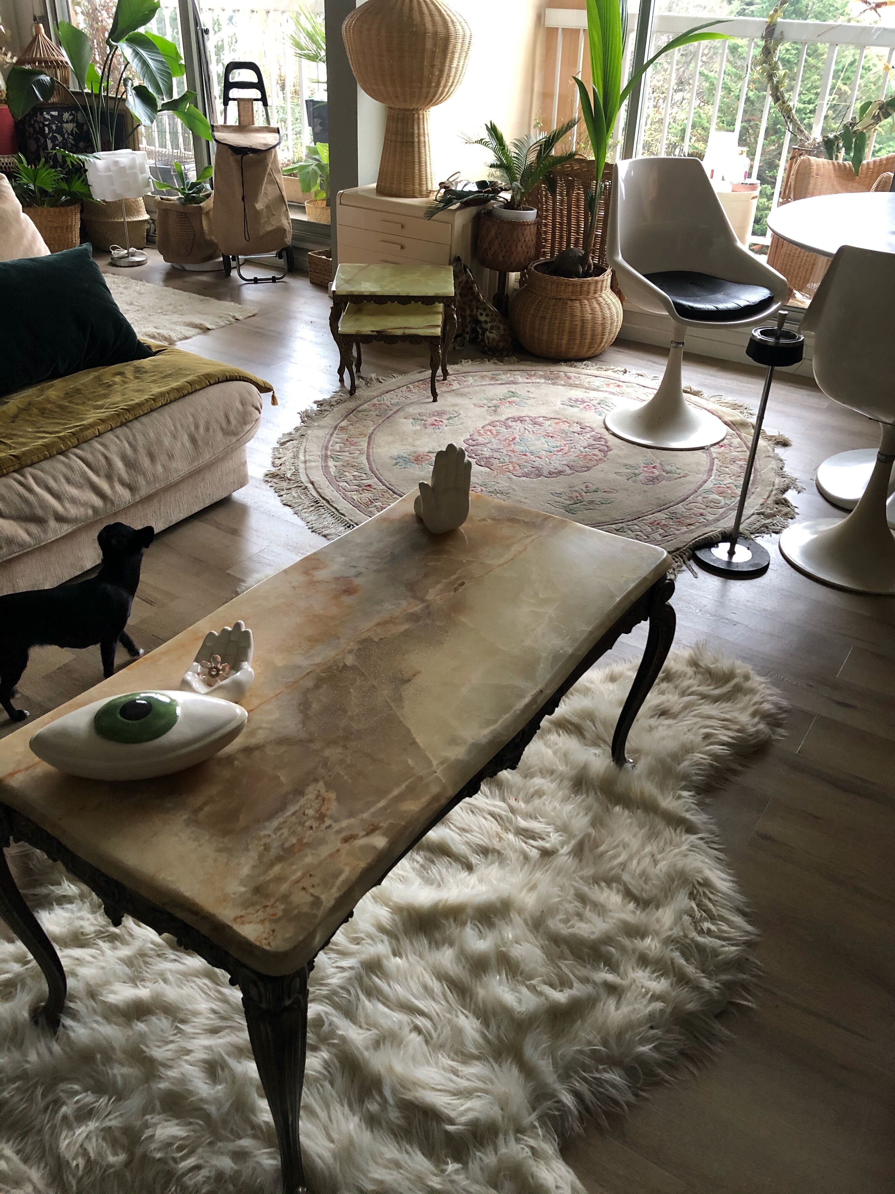 Marble and gold coffee table