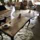 Table basse marbre et or