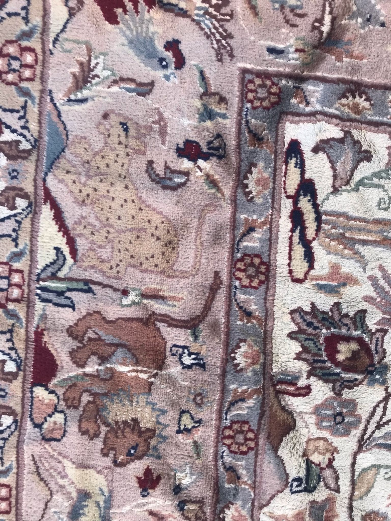 Pakistani carpet wool and silk handmade 190x295 cm